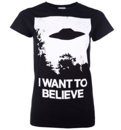 Women's The X-Files Inspired I Want To Believe Black T-Shirt
