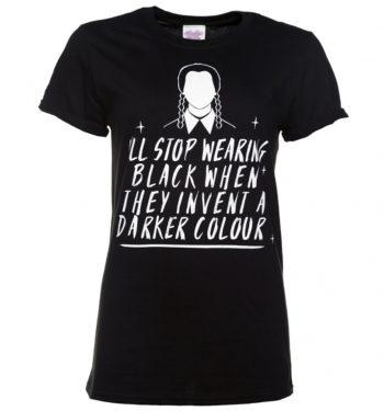Women's Wednesday Addams Inspired Slogan Black Boyfriend T-Shirt