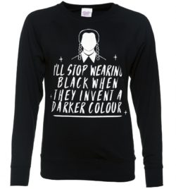 Women's Wednesday Addams Inspired Slogan Black Sweater