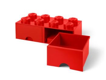 LEGO 8-Stud Red Storage Brick Drawer