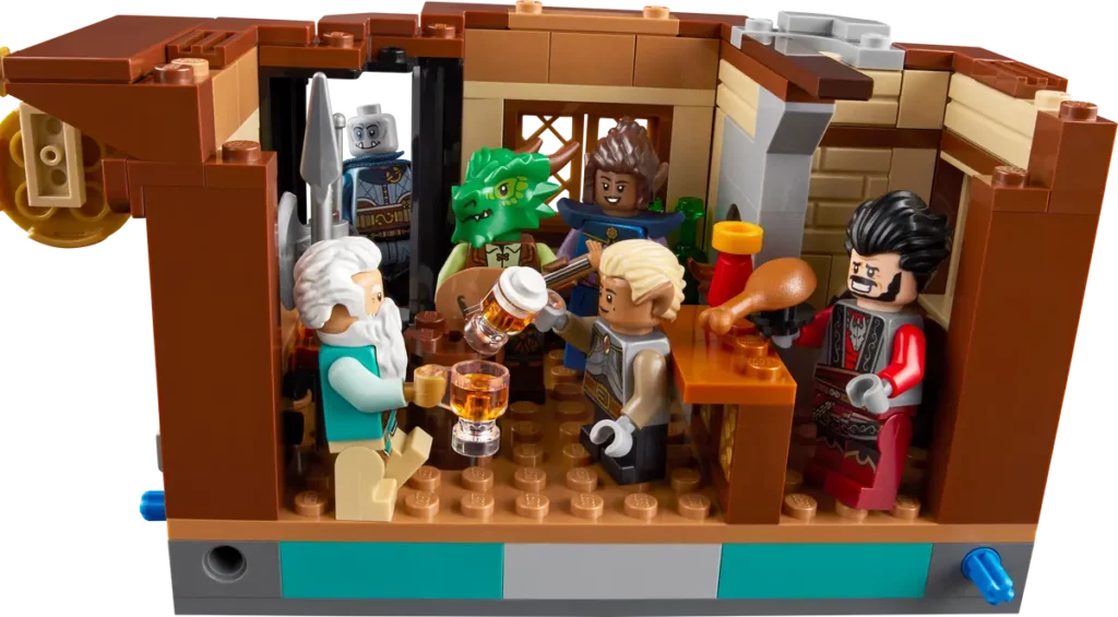 Lego D&D Tavern - Inside with loads of minifigs